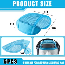 6 Pcs Hard Hat Liner Sweatband Air Mesh Safety Helmet Insert Comfortable Hard Hat Cooling Liner Soft Ventilation Hard Hat Sweat Band Sponge Pad Absorber for Men Women Work Construction Cap, Blue