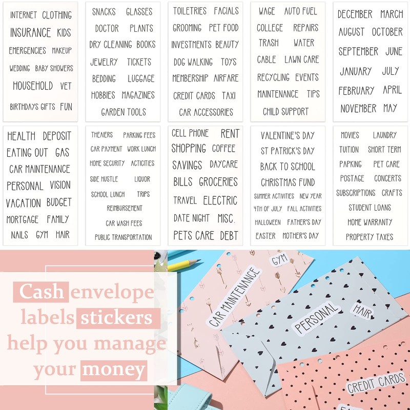 128 Pieces Budget Planner Stickers Cash Envelope Label Sticker Cash