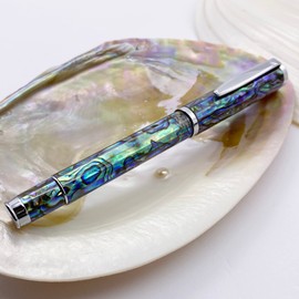 LACHIEVA LUX Exquisite Abalone Shell Rollerball Pen with German 888F Refill, Luxury Writing Gift for Executives, Men & Women