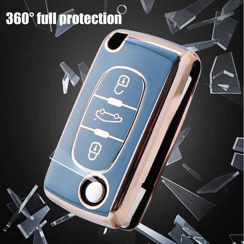 Chaexii Car Key Protector Key Cover for Peugeot 207 307