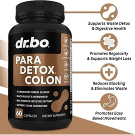 Dr. Bo Limpieza De Colon 60 Cápsulas Herbal Hecho En Usa