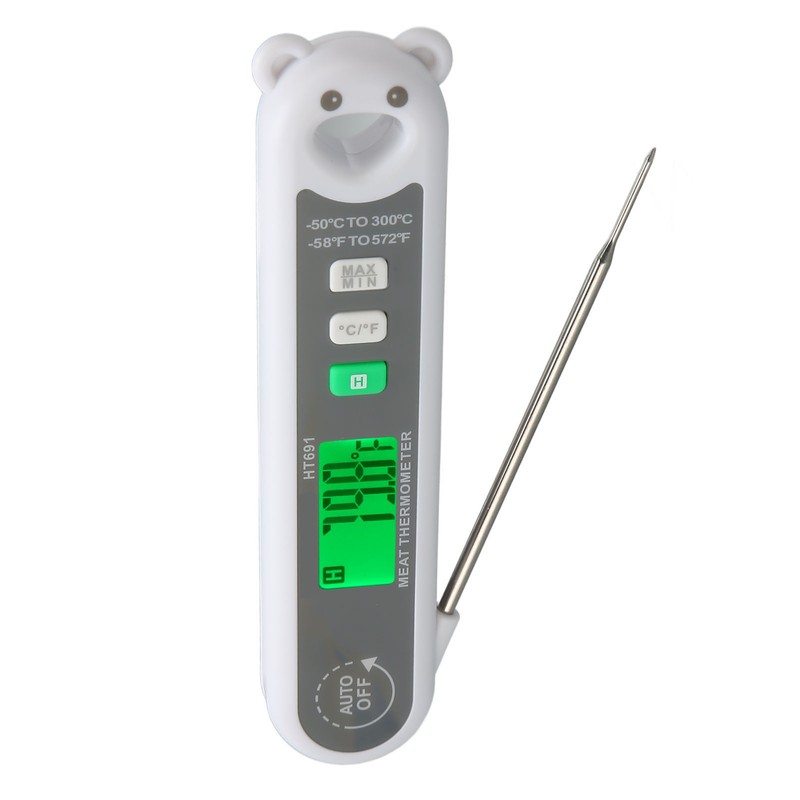 Probe Meat Thermometer Waterproof LCD Digital Folding Food Temperature Gauge
