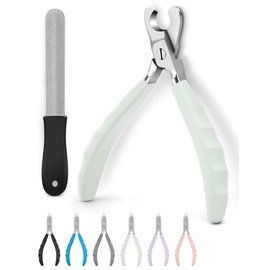 heouvo Heavy Duty Dog Nail Clippers -【Cuts Thick Nails Like Butter】【Upgraded Large Opening】 Professional Toenail Trimmer Razor Sharp Blade for Medium to Giant Breed (Green)
