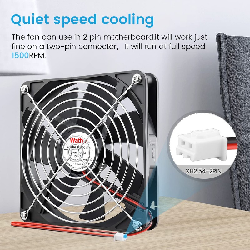 Wathai 140mm Case Fan 12V DC Brushless High Performance Cooling