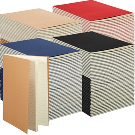 Mimorou 100 Pcs Kraft Notebook Journals 5.5 Inch x 8.3 Inch A5 Softcover Notebooks Bulk for Writing Sketch Office Notepad with 60 Pages 30 Sheets(Black, Brown, Red, Navy,Lined)