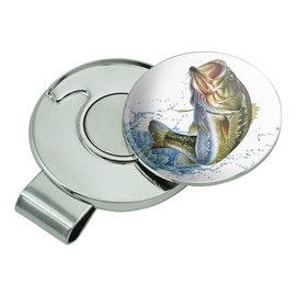 Largemouth Bass Fishing 7 Golf Hat Clip With Magnetic Ball Marker