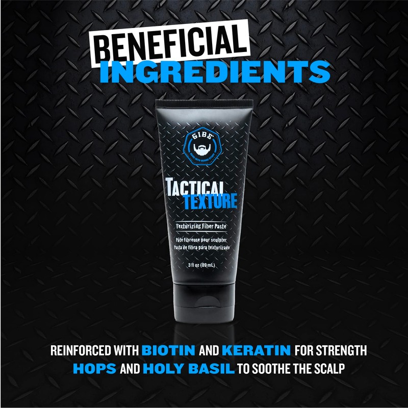 GIBS Grooming Tactical Texture Texturizing Fiber Paste, 3 Fl Oz