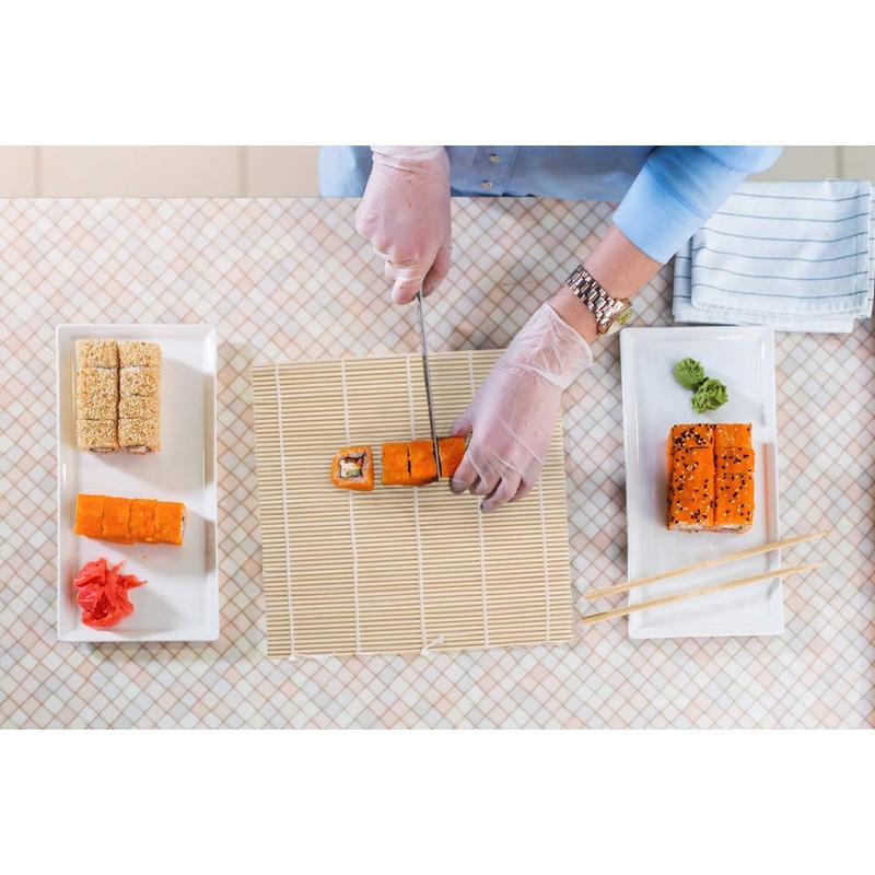 HTB HTB-BSR-W Bamboo Sushi Roll, 9.4 x 9.4 inches (24