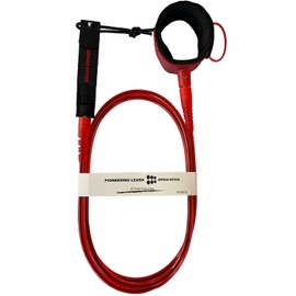 SIXPACK ACTION Pioneering 6ft/7ft/8ft 7mm Pro Surfboard Leash, Surfing Leash, Leg Rope, with 360-Degree Integral Molding Cuff Providing Maximum Durability, Flexibility and Comfort (Red, 8ft 7mm)