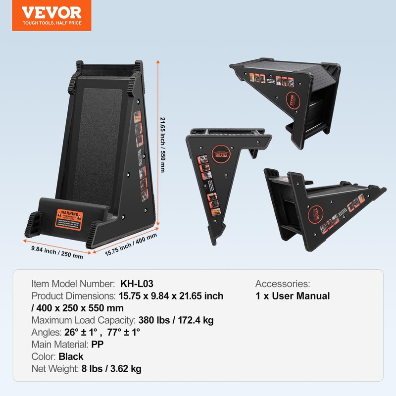 VEVOR Ladder Levler, 380lbs Load PP Ladder Leveling Tool, Pitch