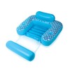 Inflatable Blue and White Shangri-La Swimming Pool Chair with Cup