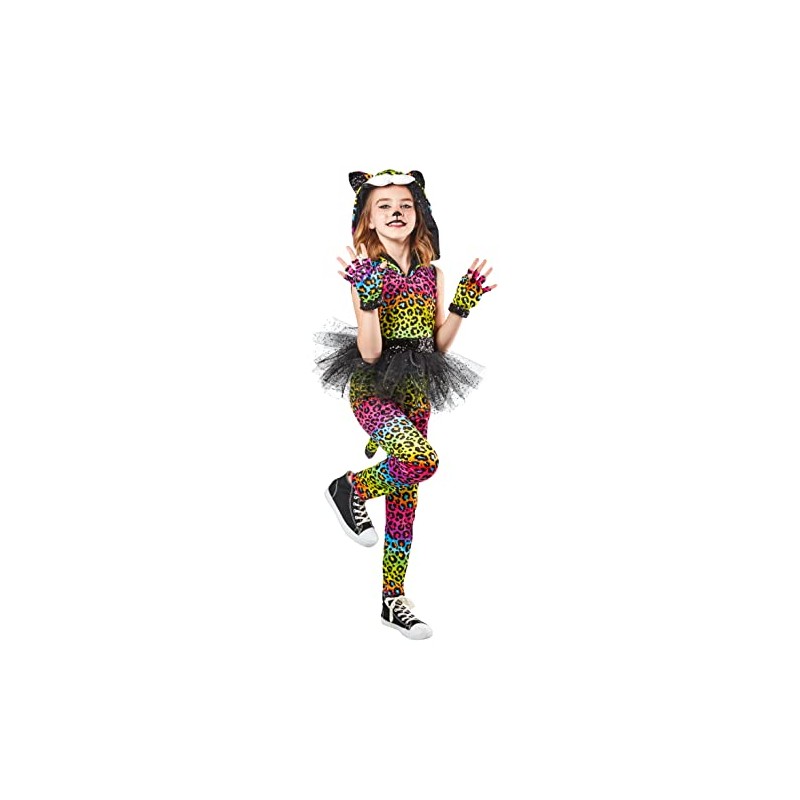 Rubies Girl's Forum Neon Leopard Costume for Themed Parties and