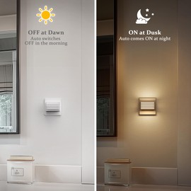 Emeritpro Night Light Socket with Twilight Sensor, Pack of 2 Socket Light Children's Socket, Night Light Dimmable 30/60/100 Lm, 3000 K Warm White, LED Socket Light for Children's Room, Bedroom