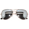 Aviator Style Sunglasses Full Mirror Lens Gold Metal Frame 3