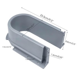 Under Sink Basin U Shaped Pipe Covers, Cutout Plastic Cover for Bathroom Kitchen, PVC Recessed Baffle Cover for Drain Bath, Bottom Drainage Grommet, Cabinet Drawer Pull Out (Grey)