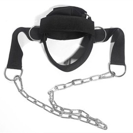 Neck Harness, Improve Neck Strength and Reduce Neck Pain - Neck Trainer with Stainless Steel Chain, Adjustable Strap, Neck Harness for Gym & Home Use (Black, One size)