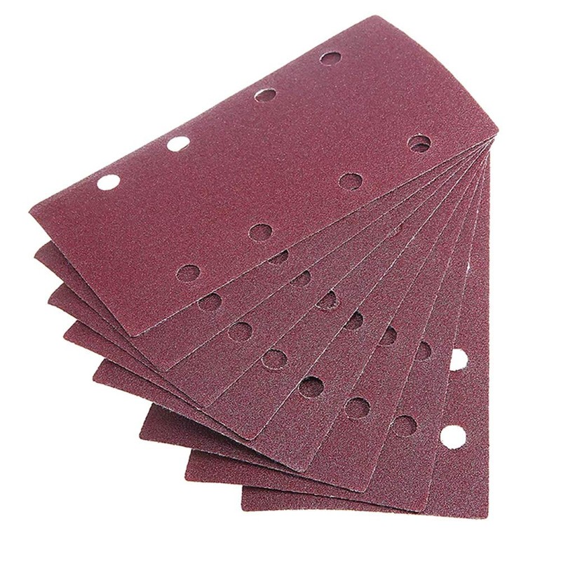 ExcInter 10PCS 93x185mm Sandpaper Sanding Paper 8 Holes Loop Sand