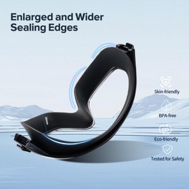 seasprint Swim Goggles, Wide View Clear View Swimming Goggles for Adult, Anti-Fog UV Protection No Leak Vision Pool Goggles(Blue Black+Black)