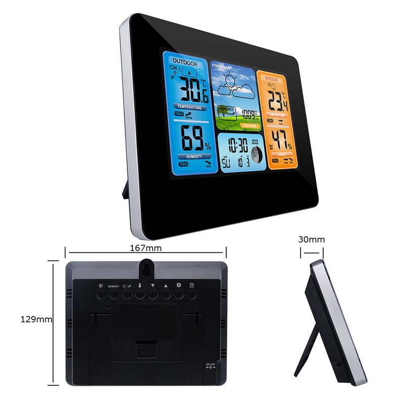 Indoor Outdoor Thermometer Wireless Weather Station with Atomic Clock Temperature