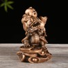 BRASSTAR 4.5in(H) Resin Laughing Buddha on Dragon Turtle Figurine Wealth