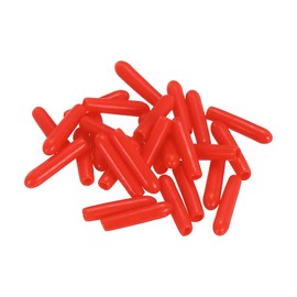uxcell 88Pcs Rubber End Caps, 3mm(1/8") ID 13mm(15/32") Height Round Screw Thread Protectors Flexible Screw Bolt Covers Caps for Metal Tube Rod Bolt, Red