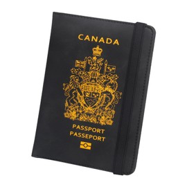 Premium PU Passport Cover with Elastic Band - Multi-Card RFID Blocking Wallet for Vaccine Cards, Boarding Pass & Currency Storage