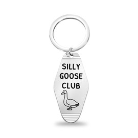 Silly Goose Club Motel Keychain Silly Goose Dad Goose Purse Charm Tag Coworker Gift (silly goose K EU)
