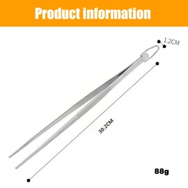12-Inch Multipurpose Tweezer Food Tongs Stainless Steel Steak Clip BBQ Long Tweezer Tongs
