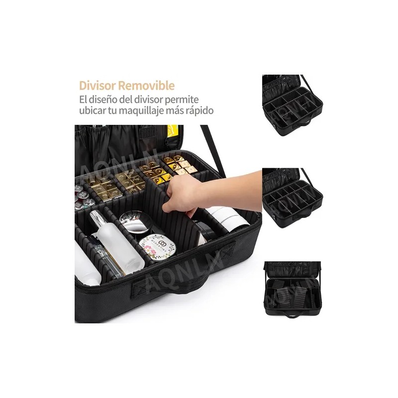 Estuche De Maquillaje De Viaje Profesional Con Divisores Xl