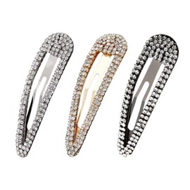 3 Pieces Rhinestone Hair Clips, Versatile Bangs Side Clips, Girls Glitter Hair Accessories, Mini Duckbill Hair Clips, Rhinestone Retro Hair Clips