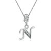 KunBead 18 inch Letter N Initial Birthday Gifts Crystal Love