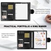 Toplive Leather 4 Ring Binder Padfolio Portfolio Folder Business Interview