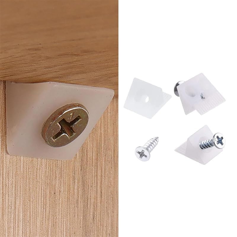 100pcs Drawer Repair Kit, Plastic Corner Brace Angle Code Bracket