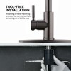 WEWE Black Stainless Kitchen Faucet with Pull Down Sprayer, Single