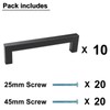 Probrico 10 Pack 96mm Kitchen Black Cabinet Handles Stainless Steel