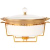 LIUYWYHCF Ceramic Casserole Dish with rack and Glass Lid, 2.2