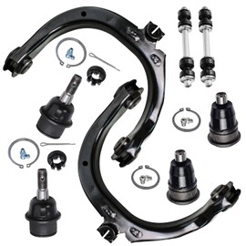 Detroit Axle - 8pc Front End Suspension Kit for 2008-2009 Chevy Trailblazer GMC Envoy, 2008 Saab 9-7X, 2 Upper Control Arms 4 Upper & Lower Ball Joints 2 Sway Bar Links Replacement