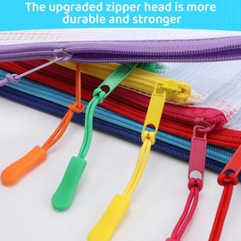 YOPCDJ 24pcs Mesh Zipper Pouch Bags, A5 9.4 x 6.9 Inches Reusable Zipper Bags Puzzle Storage Organizer 8 Colors Multipurpose for Travel Board Games Office Supplies and Home Organization