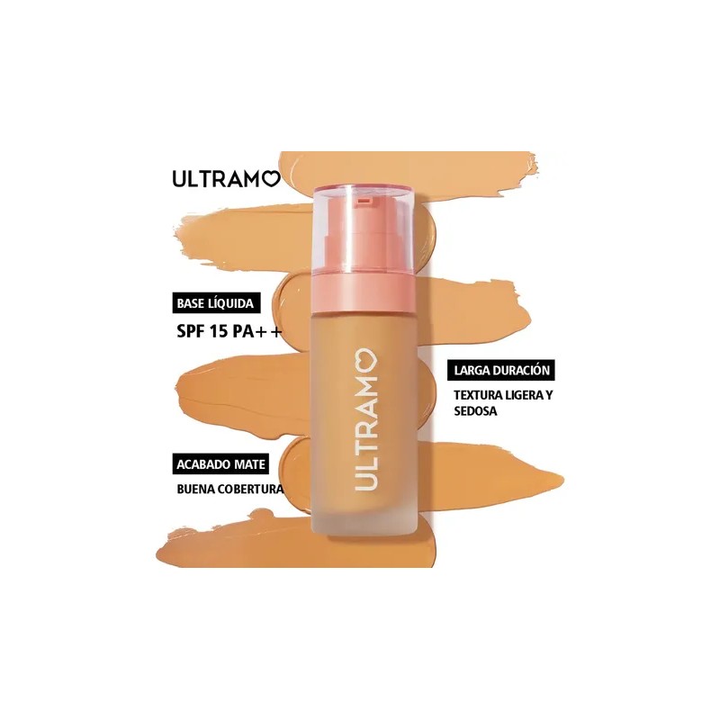 Base Maquillaje Acabado Mate Ultramo Spf 15 Alta Duración Fu