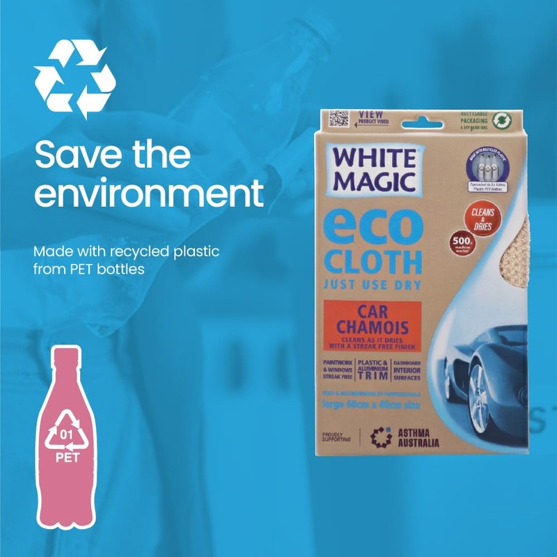 White Magic Car Chamois Eco Cloth – 60 x 40