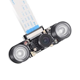 DORHEA for Raspberry Pi 3 b+ 4 b Camera Module Night Vision Camera Adjustable-Focus Module 5MP OV5647 Webcam Video 1080p with 2 Infrared IR LED Light for Raspberry pi 3 Model B+ 2 B 4B