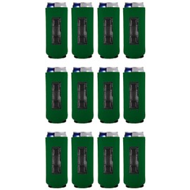 Blank Magnetic Slim Can Coolie (12 Pack, Kelly Green)