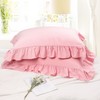 PiccoCasa Brushed Ruffle Pillowcases 2 Pack, Soft Breathable Pillow Covers