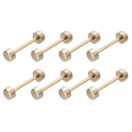sourcing map 8Pcs Metal Bag Strap Connect Buckles,25x35mm Purse Screw Fixing Rivets Barbell Shape for Handbag Belt Handle Connective Decoration (Light Golden)