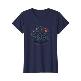 86 and Chronically Awesome Birthday Gift T-Shirt, Women, Navy Blue