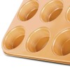 LavoHome Copper Ceramic Nonstick Solid Aluminum Muffin Pan for 12
