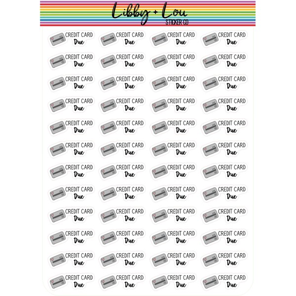 Credit Card Due Planner Stickers | Libby and Lou Sticker