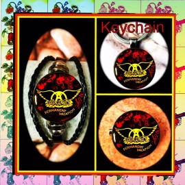 AEROSMITH SET OF THREE  KEYCHAIN BRACELET PIN