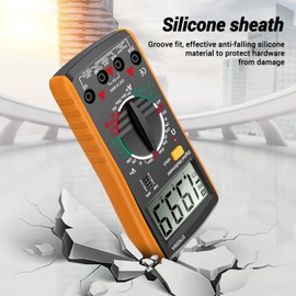 Telituny Multimeter Digital DT9205A AC/DC Voltmeter Ohmmeter Ammeter Voltage Tester Current Meter Resistance Capacity Tester for Electrical Equipment (Orange)