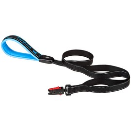 Ferplast Hundeleine SPORT DOG MATIC, Hundeleine für Mittelgroße Hunde, Innovativer Karabiner mit Magnetmechanismus, Gepolsterter Griff,Verstellbare und Reflektierend, aus Nylon, 120 cm, Blau